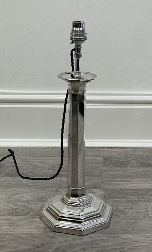 Victorian Silver Plated Table Lamp, Hawksworth Eyre & Co