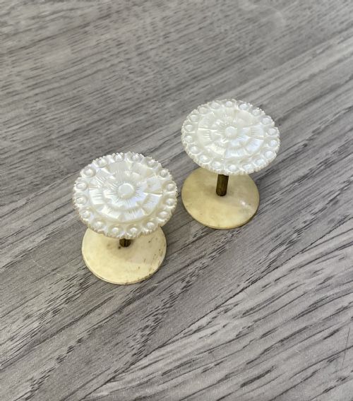 Pair of Victorian Mother of Pearl Cotton Reel Holders