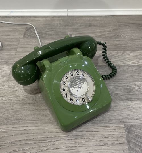 Retro Gpo Green Rotary Dial Telephone, Ramsey, Isle of Man