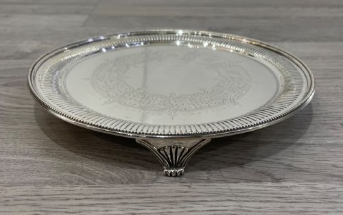 fig 1. Victorian Solid Silver Tray Salver, 1874
