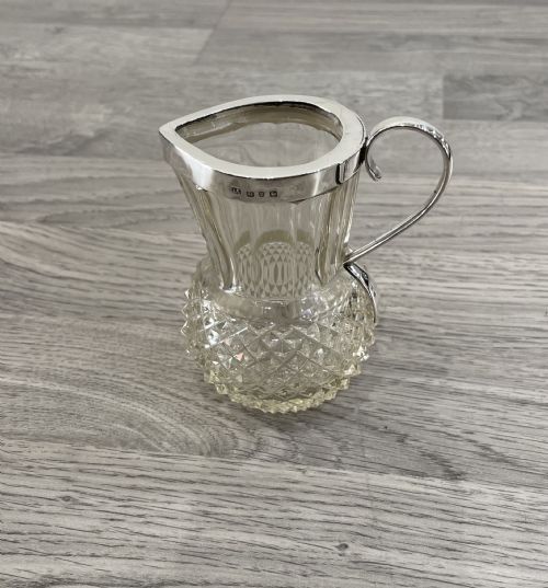 Victorian Silver Topped Jug, Scottish Thistle