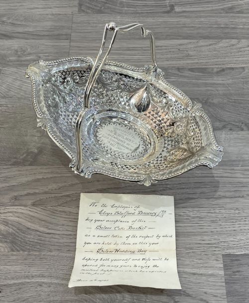 Victorian Solid Silver Basket with Staffordshire Brewery Provenance