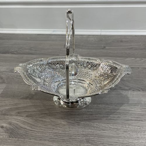 fig 1. Victorian Solid Silver Basket with Staffordshire Brewery Provenance 