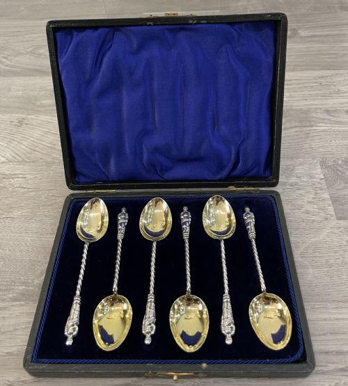 Set of Six Edwardian Silver Apostle Spoons