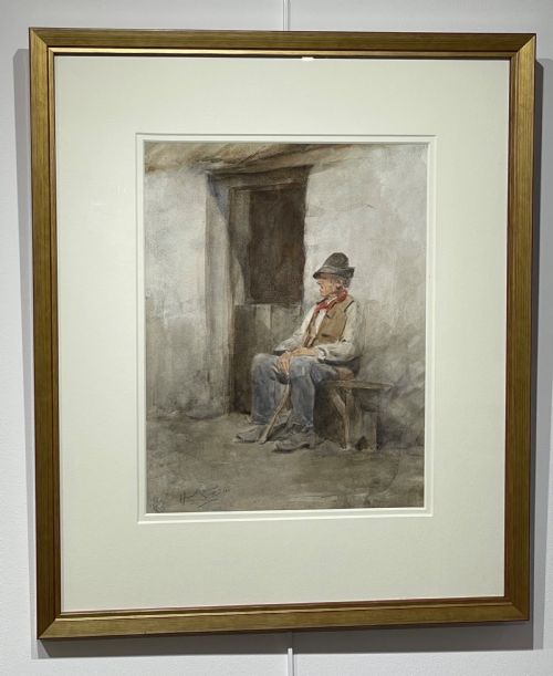 Watercolour of Seated Gent by Henry Wright Kerr (1857 - 1936)