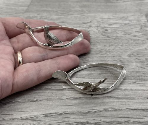 Unusual Pair of George V Silver Wishbobe Napkin Rings