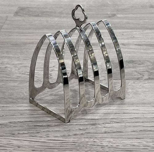 Four Division Solid Silver Toast Rack