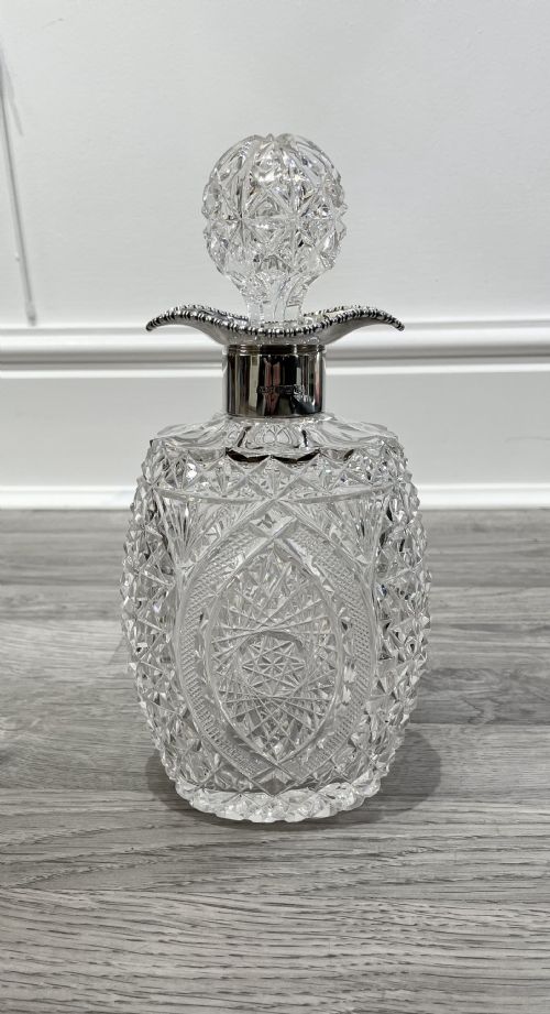 Stunning George V Silver & Cut Glass Decanter