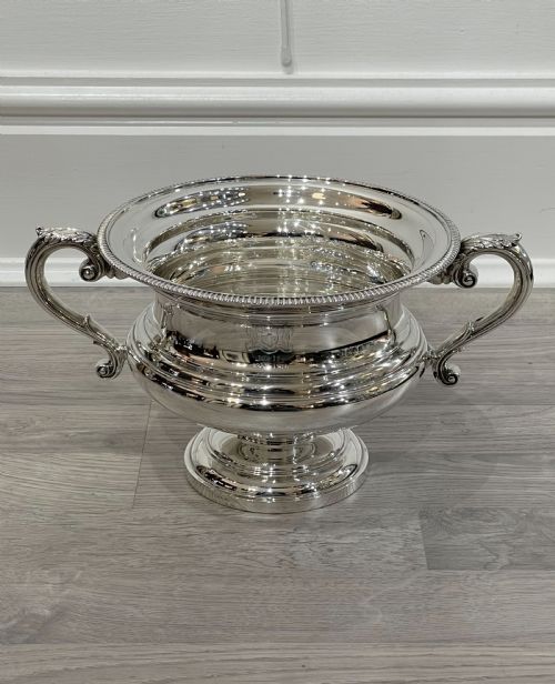 Large George V Solid Silver Twin Handle Bowl, Walker & Hall