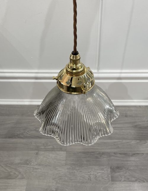 Edwardian Holophane Pendant Light