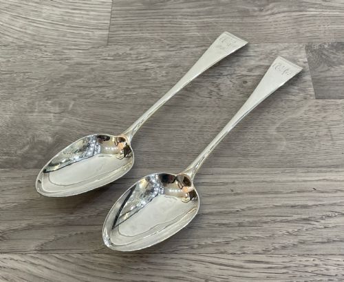 George III Silver Serving Spoons by Thomas Wallis Ii, 1797
