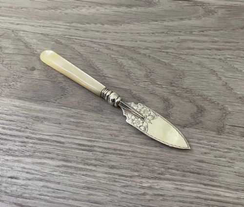 Pretty Victorian Silver and Mother of Pearl Knife, 1894