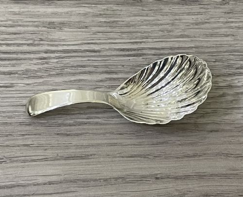 George III Silver Shell Caddy Spoon, Hallmarked London 1803 by Elizabeth Morley