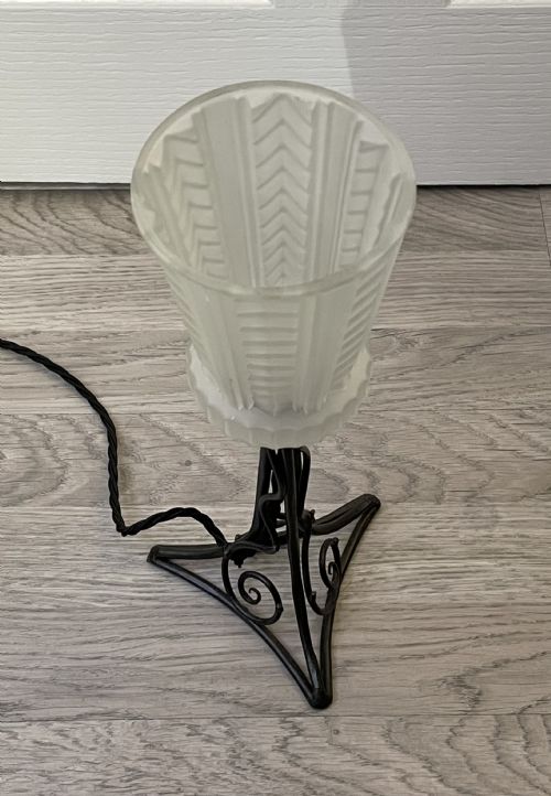 Stylish Wrought Iron Table Lamp, C1930
