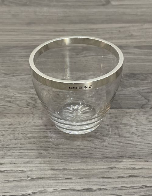 Victorian Silver Rimmed Bowl, Birmingham 1886