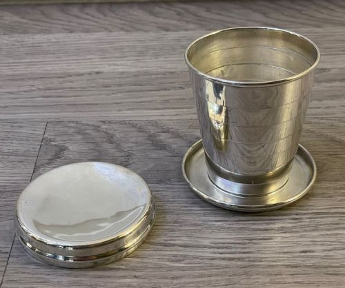 Silver Plated Telescopic Collapsible Cup