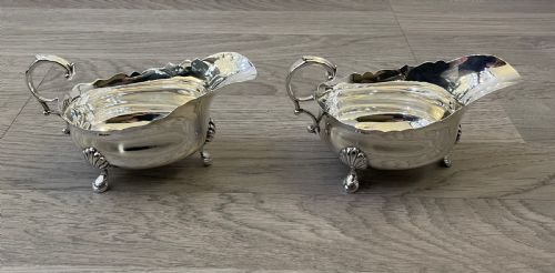 Good Pair of George V Solid Silver Sauce Boats