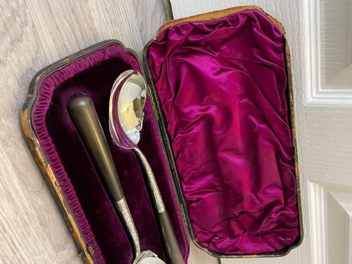 fig 1. Victorian Solid Silver Salad Servers by William Hutton & Sons