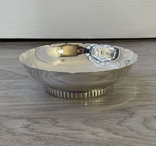 Solid Silver Shallow Bowl Dish, Chester 1951