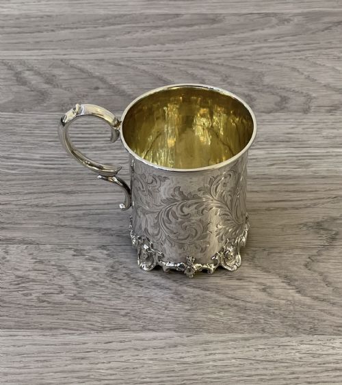 Quality Victorian Silver Christening Mug, 1853