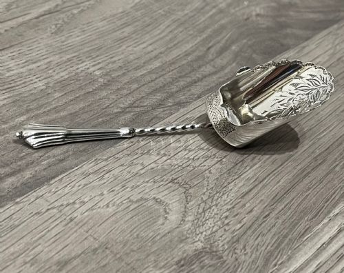 Victorian Silver Shovel Caddy Spoon, 1896