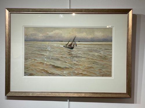 James Aitken Marine Watercolour, Dated 1886