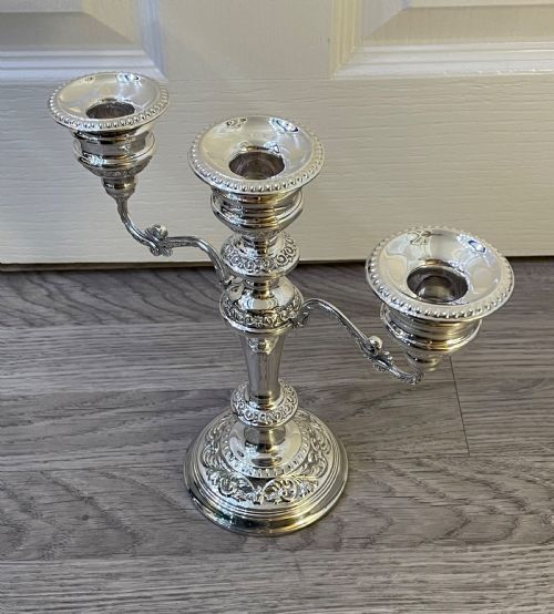 Solid Silver Three Branch Candelabra