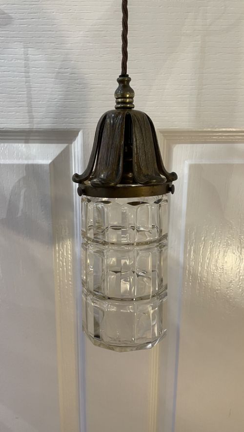 Superb Quality Gilt Bronze and Cut Glass Hall Lantern