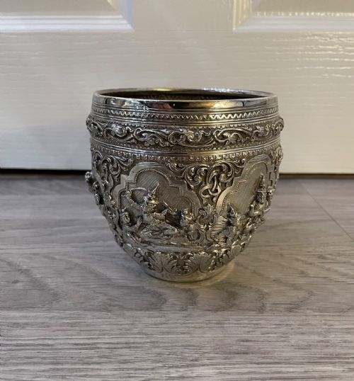 19th Century Burmese Silver Bowl