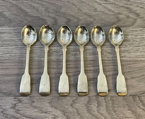 Set of Six William IV Solid Silver Egg Spoons