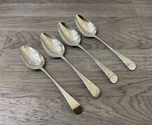 Set of Four George III Silver Serving Spoons by Bateman 1801