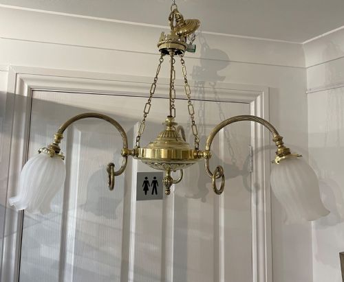 Early 20th Century Three Branch Brass Chandelier