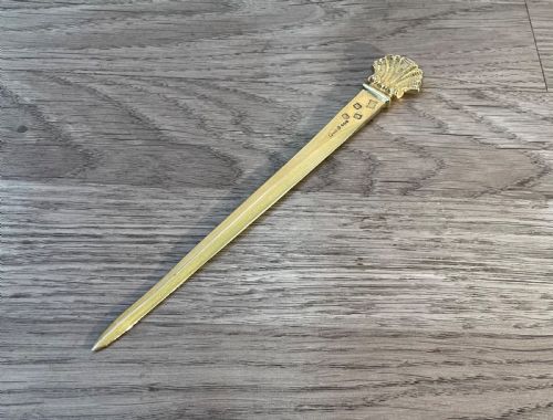 Irish Solid Silver Gilt Letter Opener