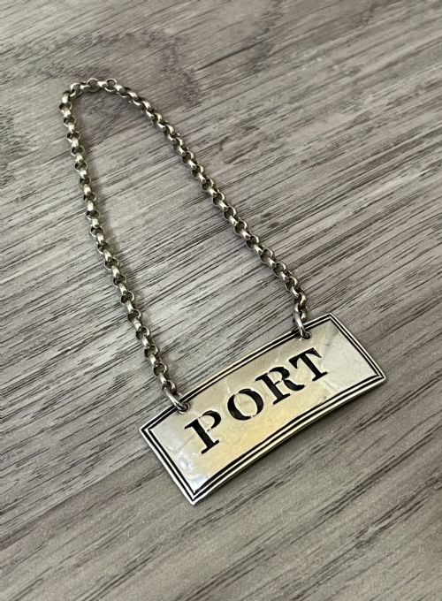 George III Silver Port Decanter Label by Phipps & Robinson