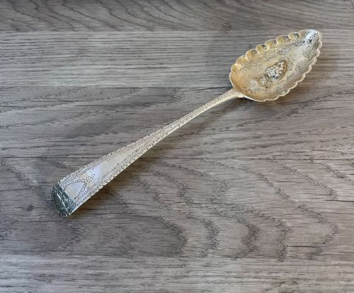 Pretty George III Silver Berry Spoon, Exeter 1816