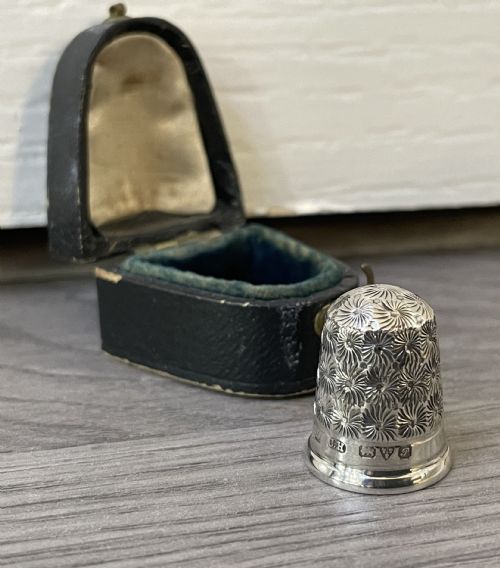 George V Silver Thimble in Original Case