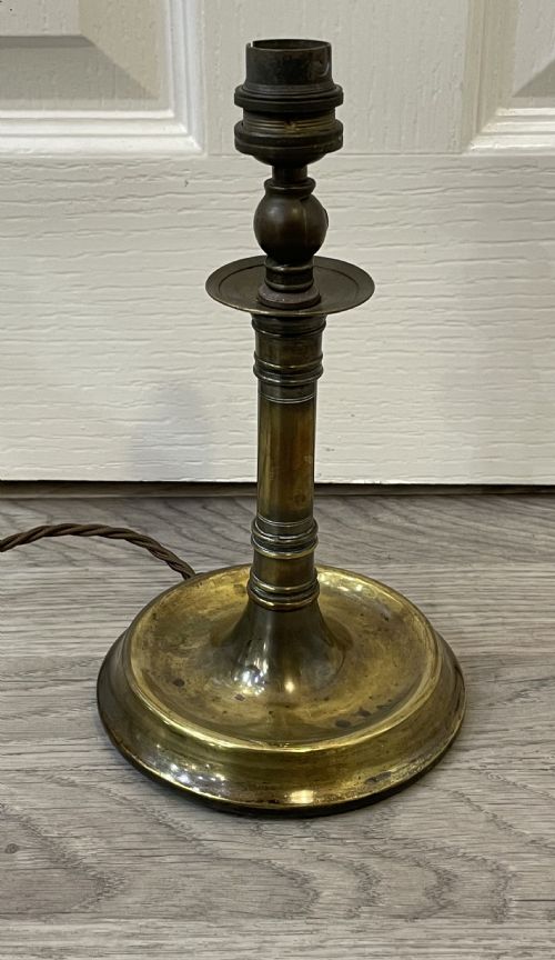 Unusual Early 20th Century Brass Table Lamp by Limpet