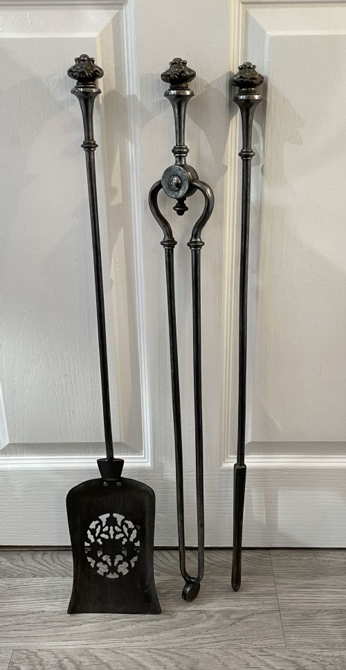 Regency Polished Steel Fire Tool Companion Set