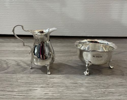 Victorian Solid Silver Sugar and Cream Set, 1896