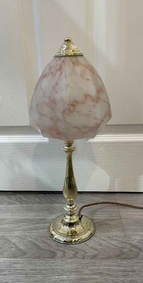 Pretty Edwardian Solid Brass Table Lamp