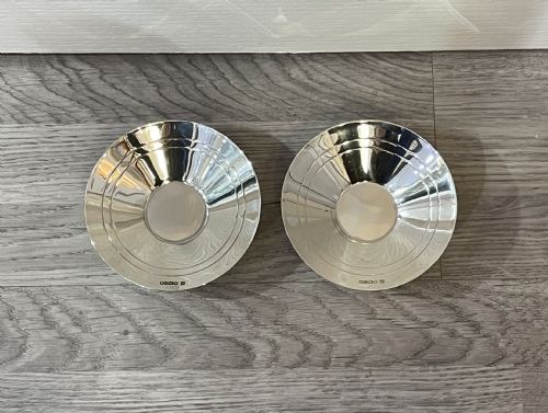 Pair Art Deco Silver Jubilee Bon Bon Dishes Comports, Hallmarked Sheffield 1935
