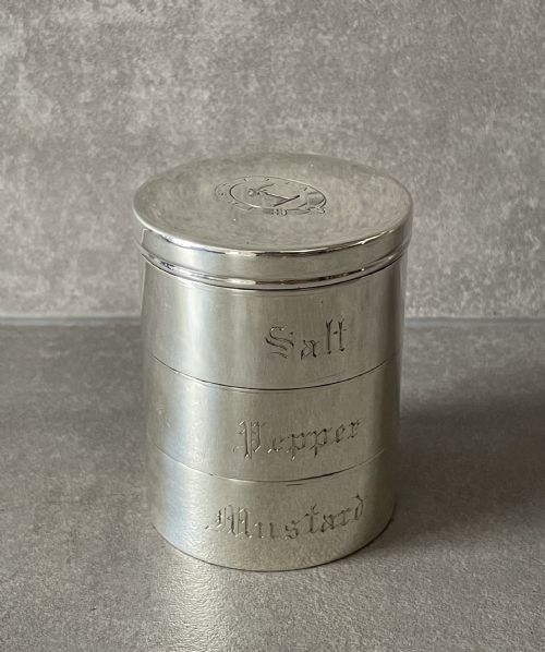 Rare Victorian Silver Picnic Condiment Set by Asprey and Retailed by Leuchars