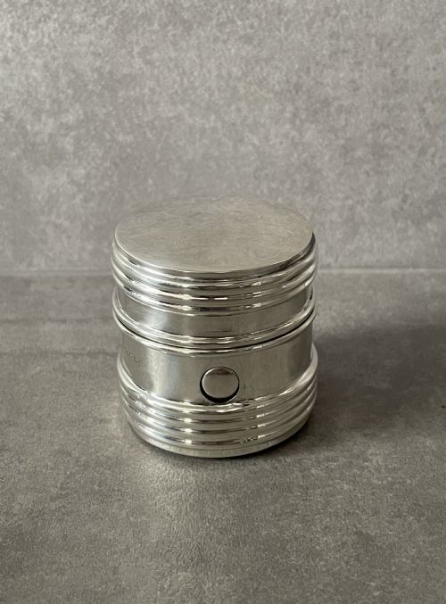 Edwardian Solid Silver Travelling Inkwell