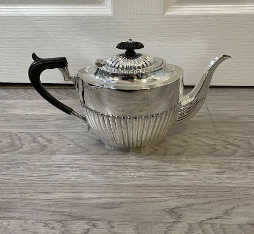 Large Victorian Solid Silver Teapot, 1896