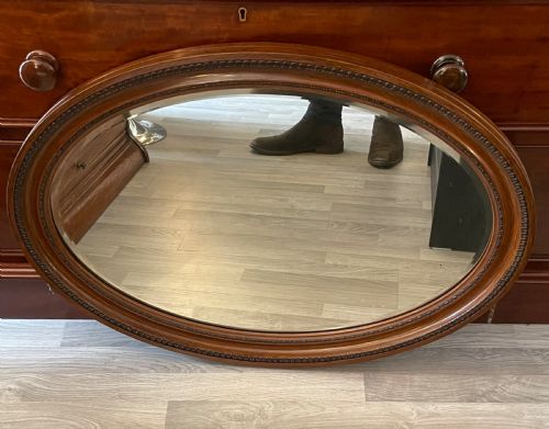 Edwardian Oval Overmantle Mirror