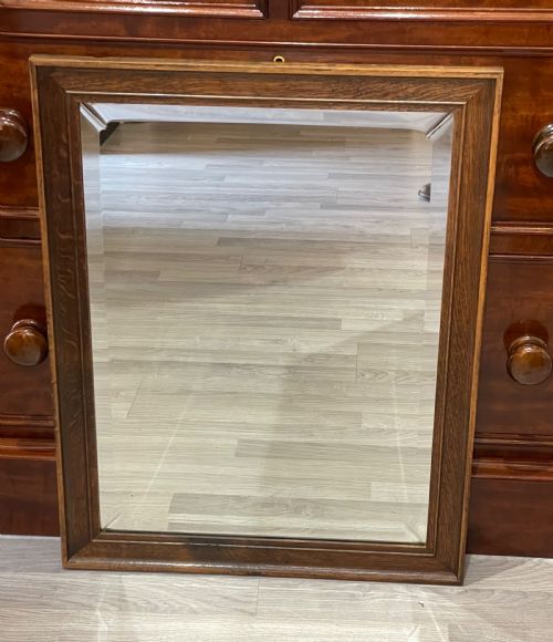 Edwardian Arts & Crafts Period Oak Wall Mirror