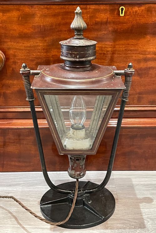 Unusual German Gimbal Lantern Table Lamp