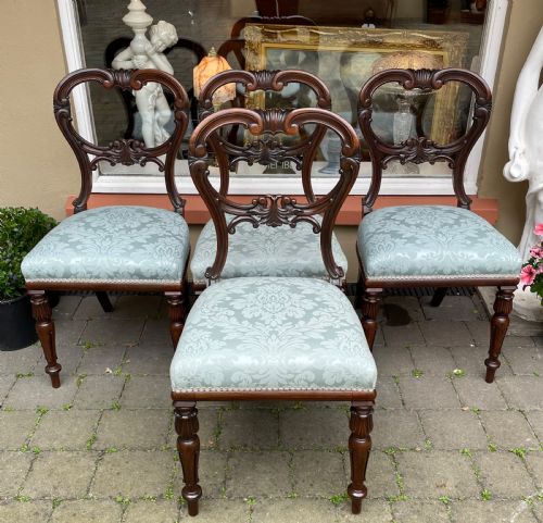 Superb Set of Four William IV Rosewood Dining Chairs by J Sinclair