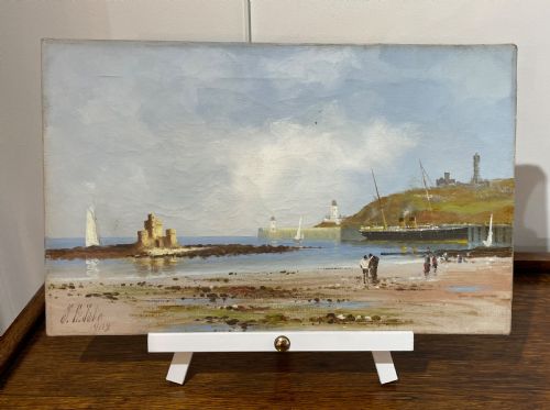 Edwardian Oil Painting of Douglas Bay, Isle of Man by J E Tate