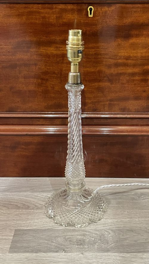 Quality Cut Glass Table Lamp with Shade